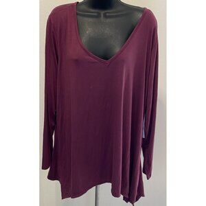 Plus Just Be Womens Size 3X Tunic Shark bite Grapewine Sharkbite